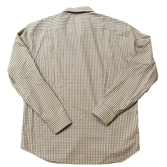 Untuckit Men's Gray & White Checked Point Collar Button Down XL Shirt - Picture 3 of 6